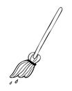 Hand drawn mop isolated on a white background. Mop sketch illustration for print, web, mobile and infographics. Doodle Royalty Free Stock Photo