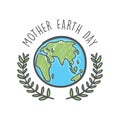 Hand drawn mother earth day. Ecology care and eco friendly concept. Royalty Free Stock Photo