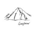 Hand drawn mountain peak Royalty Free Stock Photo