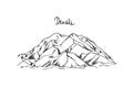 Hand drawn mountain peak