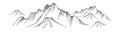 Hand drawn mountain on a white background. Vector