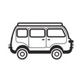 Hand drawn multi-purpose vehicle car illustration Royalty Free Stock Photo