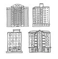 Hand drawn multistorey houses