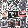 hand drawn music doodle set Royalty Free Stock Photo
