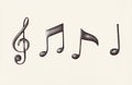Hand drawn music note illustration Royalty Free Stock Photo