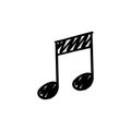 Hand drawn music notes. Doodle hand drawn sound notation. Vector illustration Royalty Free Stock Photo