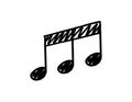Hand drawn music notes. Doodle hand drawn sound notation. Vector illustration Royalty Free Stock Photo