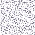 Hand drawn music notes seamless pattern Royalty Free Stock Photo