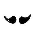 Hand Drawn mustache doodle. Sketch style icon. Decoration element. Isolated on white background. Flat design. Vector illustration