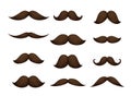 Hand drawn mustache set on white background. Vector illustration Royalty Free Stock Photo