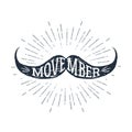 Hand drawn mustache textured vector illustration. Royalty Free Stock Photo