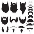 Hand drawn mustaches and beards set Royalty Free Stock Photo