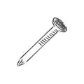 Hand drawn nail heads vector sketch. Doodle drawing. Vector sketch house remodel tool. nail vector sketch illustration