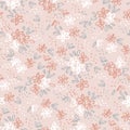 Hand drawn naive simple flower seamless pattern