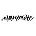Hand drawn namaste lettering quote. Hello in hindi. Ink illustration. Hand drawn text Isolated on white background