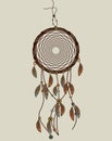 Hand drawn native american dreamcatcher Royalty Free Stock Photo