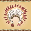 Hand drawn native american indian chief headdress Royalty Free Stock Photo