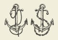 Hand drawn nautical anchor. Vector illustration