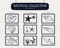 Hand drawn nautical collection of nautical icons.