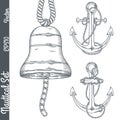 Hand drawn nautical illustrations.