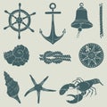 Hand drawn nautical set