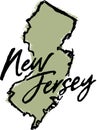 Hand Drawn New Jersey State Design Royalty Free Stock Photo