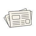 Hand drawn newspaper. Vector illustration in doodle style Royalty Free Stock Photo