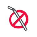 Hand drawn No plastic straws doodle icon. Royalty Free Stock Photo