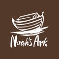 Hand-drawn Noah`s Ark and the inscription