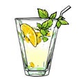 Hand drawn non-alcoholic drinks vector, summer drink illustration Royalty Free Stock Photo