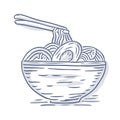 Hand drawn of noodle food vector illustration