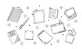 Hand drawn note paper doodle set. Sticky notes set