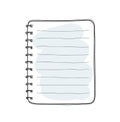 Hand drawn notebook on white background blank paper cover vector