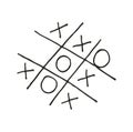 hand drawn noughts and crosses, tic-tac-toe competition, grungy brush illustration