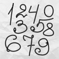 Hand-drawn numbers. Sketch illustration isolated on white background Royalty Free Stock Photo