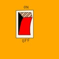 Hand-Drawn ON/OFF Toggle Switch Royalty Free Stock Photo