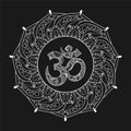 Hand drawn Ohm symbol, indian Diwali spiritual sign Om elegant r