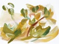 Green leave abstract painting background. Royalty Free Stock Photo