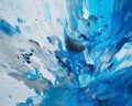 Hand Drawn Oil Painting with Blue and White Color Texture, Colorful Abstract Art Royalty Free Stock Photo