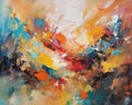Brushstrokes of paint. Modern art. Colorful print .Abstract art background. rough abstract painting on canvas. Color texture.