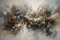 Hand drawn oil painting. white ,brown and black ,Abstract art background. Oil painting on canvas. Color texture. Fragment of