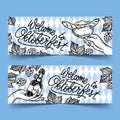 hand drawn oktoberfest banners set vector design illustration