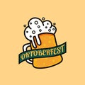 Hand drawn Oktoberfest concept banner design isolated on background