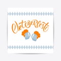 Hand drawn Oktoberfest typography lettering poster.