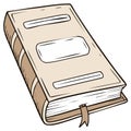 Hand-Drawn Old Book with Bookmark and Blank Cover Illustration Royalty Free Stock Photo
