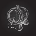 Hand Drawn Old Wine Barrel Vector Illustration Royalty Free Stock Photo
