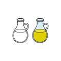 Hand drawn olive oil in jug. Royalty Free Stock Photo