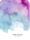 Hand drawn ombre texture. Watercolor painted light pink purple blue background with white space for text illustration for wedding Royalty Free Stock Photo