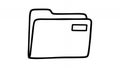 Hand Drawn Open Folder Icon with White Fill Document Management and Data Storage Depicting File Organization Isolated Royalty Free Stock Photo