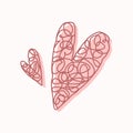 Hand drawn openwork hearts decoration